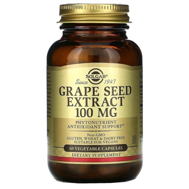 Solgar, Grape Seed Extract, 100 mg, 60 Vegetable Capsules on Productcaster.