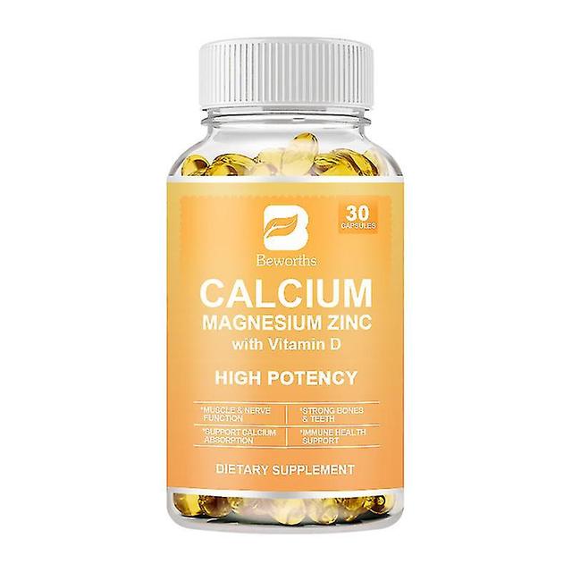 Guoguo Calcium Magnesium Zink Supplement Plus Vitamine D3 & citraat Bevordert gezonde botten & tanden ondersteunt zenuw- en spierfunctie 30pcs on Productcaster.