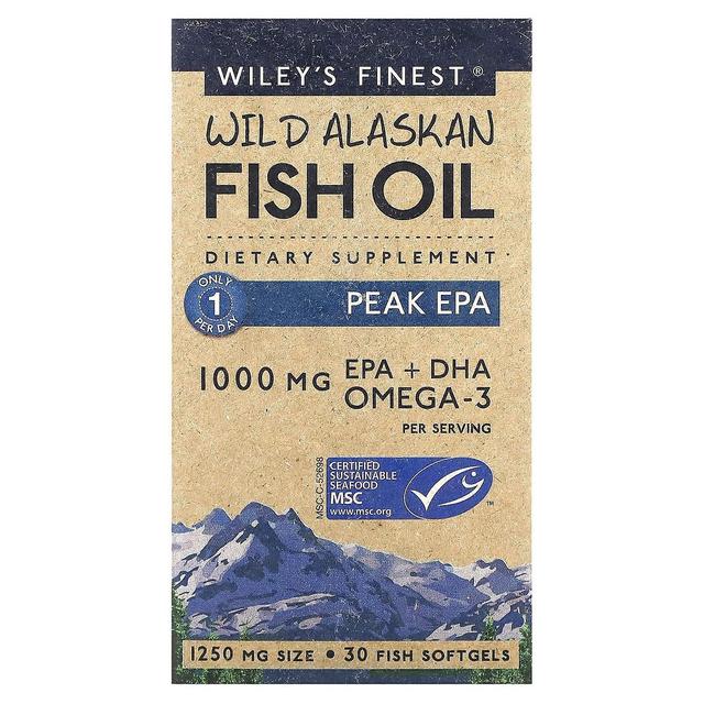 Wileys Finest Wiley's Finest, Wild Alaskan Fish Oil, Peak EPA, 1,250 mg, 30 Fish Softgels on Productcaster.