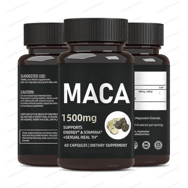 Capsules, Organic Maca Root Powder Capsules 1500mg, 60 Vegetarian Capsules Maca Root Extract, Energy & Mood Supplement for Men Women 180pcs on Productcaster.