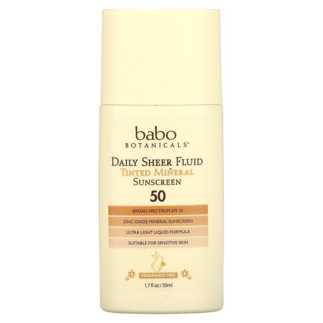 Babo Botanicals, Daily Sheer Fluid Tinted Mineral Sunscreen 50, parfümfrei, 1,7 fl oz (50 ml) on Productcaster.