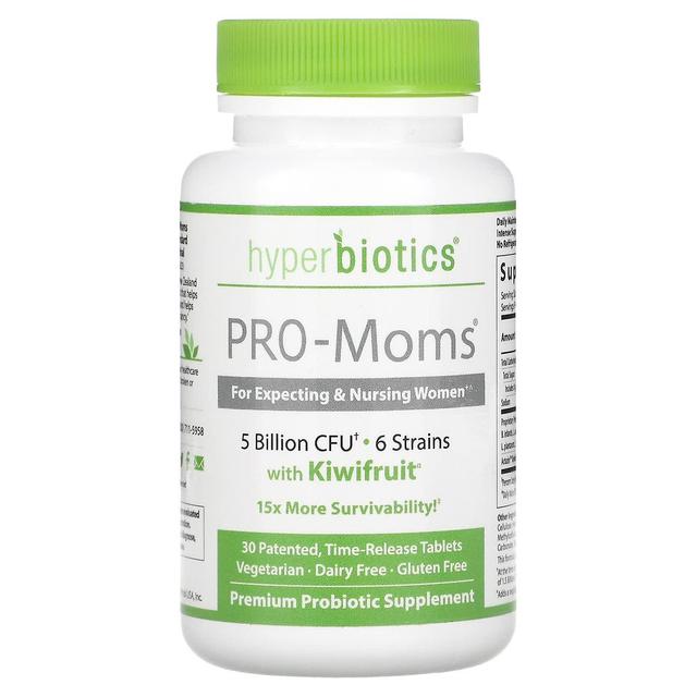 Hyperbiotics Hiperbióticos, PRO-Moms, com Kiwi, 5 Bilhões de UFC, 30 Comprimidos de Liberação Temporal on Productcaster.