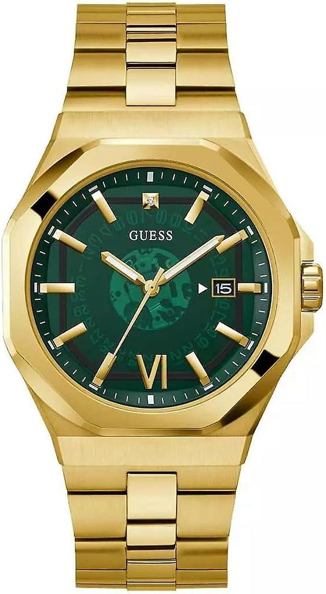 GUESS Men's Watch GW0573G2 Gold and Green on Productcaster.