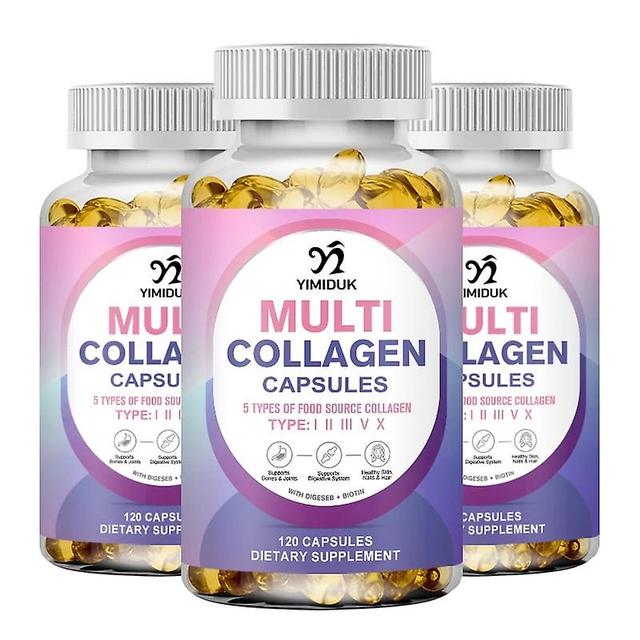 Eccpp Multi kollageenikapselit C-vitamiinia valkaiseva ihonhoito Anti-aging biotiini tyyppi I II III Vx hydrolysoitu kollageeni joustava 3 Pullo 12... on Productcaster.