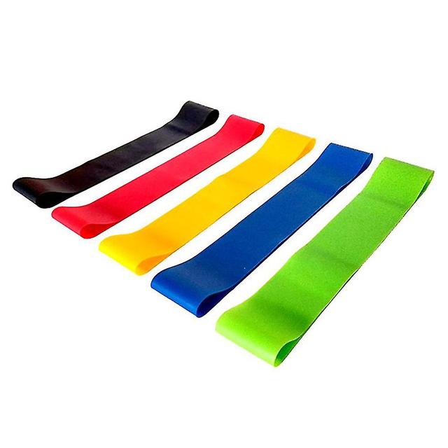 5pcs Yoga-resistance Band Fun Exercise Resistance Band Fitness Body Belt Cherry Pink Gradient on Productcaster.