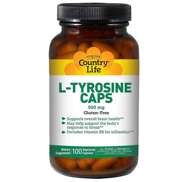 Country Life, L-Tyrosine Caps, 500 mg, 100 Vegetarian Capsules on Productcaster.