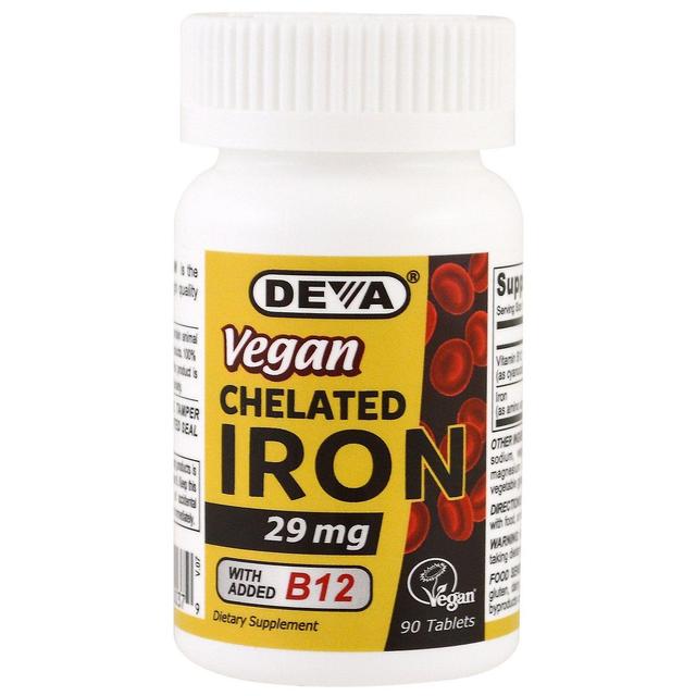 Deva, Vegan, Chelated Iron, 29 mg, 90 Tablets on Productcaster.