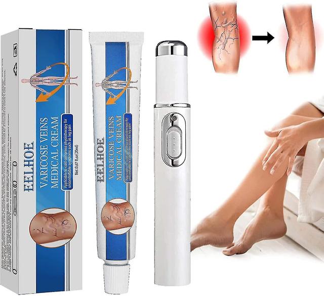 Veinshealth Varicose Veins Blue Light Therapy Set, Varicose Vein Blue Light Therapy Pen And Cream, 1cream+1pen (RUIGE) on Productcaster.