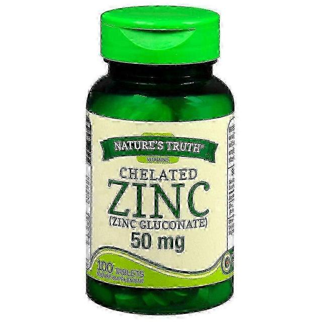 Nature's Truth Nature's waarheid gechelateerd zink, 50 mg, tabletten, 100 ea on Productcaster.