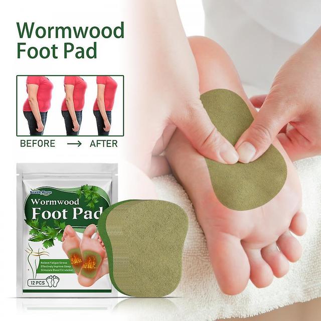 Wormwood Detox Foot Patches Feet Care Relieve Stress Help Sleep Slimming Body Shape Foot Paste Body Toxins Cleansing Weight 12pcs on Productcaster.