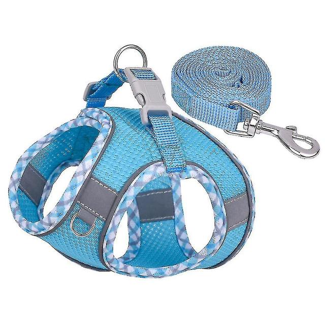 Scacv Arnês Reflexivo para Cães Ajustável Respirável Pet Vest com Coleira Heavy Duty Resistente para Cães Halter Azul escuro S on Productcaster.