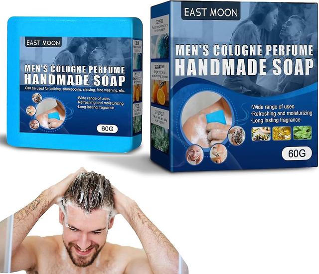 3 Pack Blue Cologne Soap, Men's Pheromone Fragrance Bath Soap Oil Control Soap, Cologne Liquid Soap, on Productcaster.