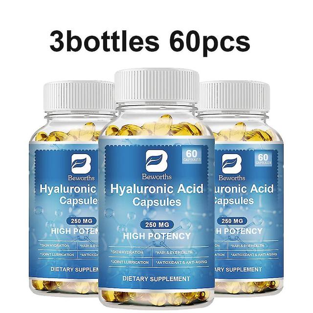 Guoguo Hyaluronsyratillskott plus biotin och C-vitamin Hög styrka stöder hudens återfuktning, ledsmörjning, hår- och ögonhälsa 3bottles 60capsules on Productcaster.