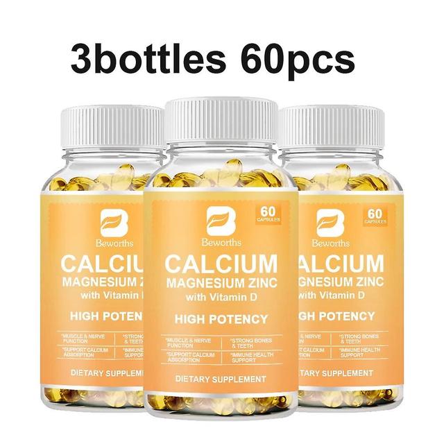 Tib Kalzium Magnesium Zink Supplement Plus Vitamin D3 & Citrat hilft gesunde Knochen & Zähne & Nerven & Muskel Funktion Tib 3bottles 60pcs on Productcaster.