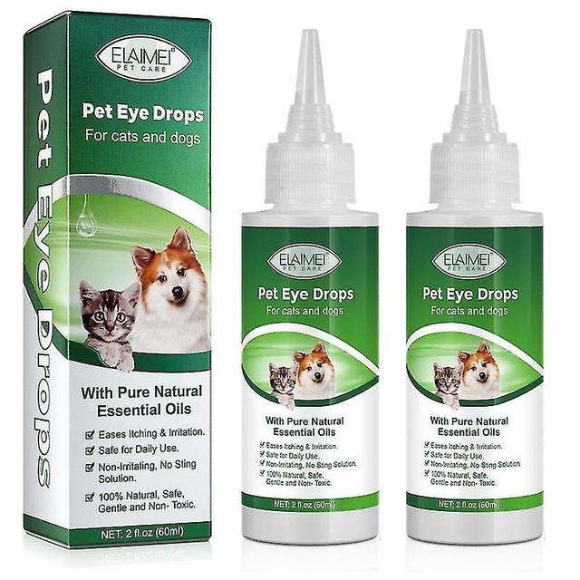 1/2/3pcs Dog Cat Conjunctivitis Eye Drops,lacrimal Conjunctivitis Red Swelling Anti Inflammatory Bactericidal Eye Care Cleaner Tear Stain 2pcs on Productcaster.