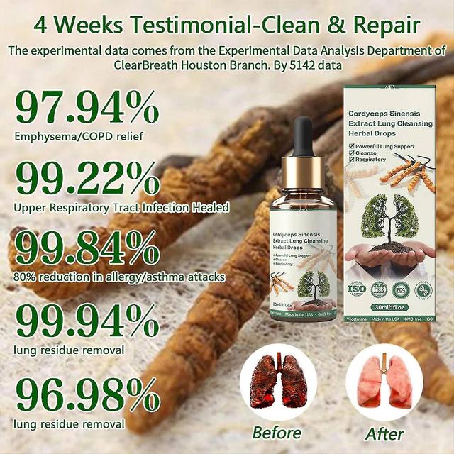 Organic Lung Health Supplement - Herbal Lung Cleansing Drops, Respiratory Health Support Drops For L 3pcs - 30ml on Productcaster.