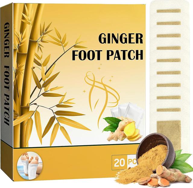 Deep Cleansing Ginger Foot Patches Natural Bamboo Ginger Foot Patches for Better Sleep Stress Relief 20 PCS on Productcaster.