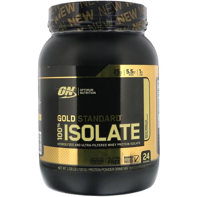 Optimum Nutrition, Gold Standard 100% Isolate, Rich Vanilla, 1.58 lb (720 g) on Productcaster.