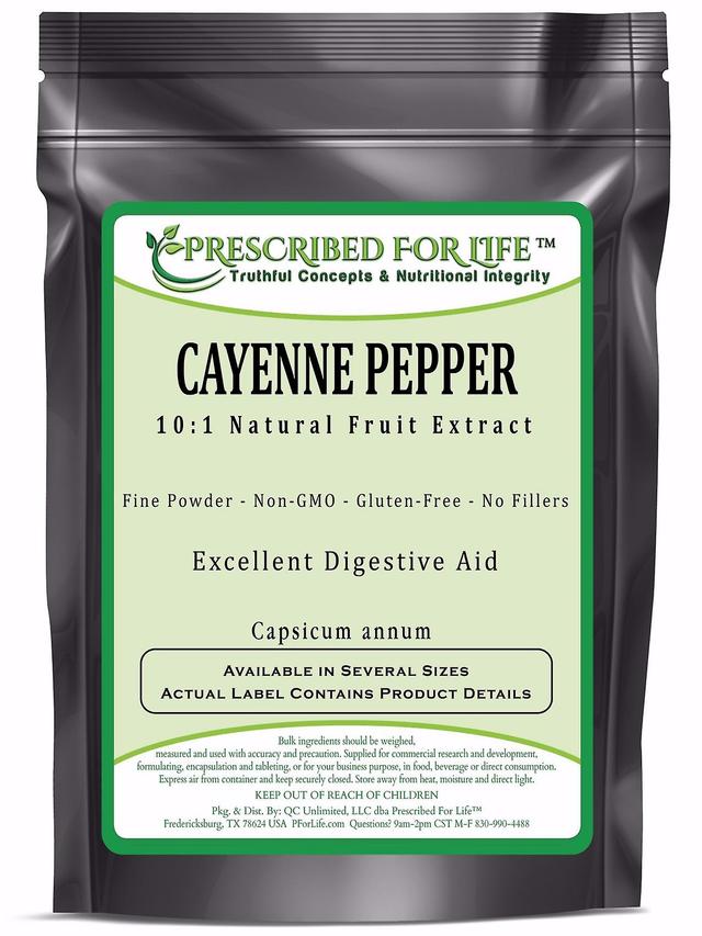 Prescribed For Life Cayennepeppar-naturlig frukt pulver extrakt 10:1 (Capsicum år) 2 kg (4.4 lb) on Productcaster.