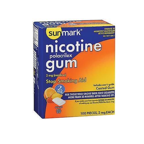 Sunmark Nicotina Polacrilex Goma Recubierta Fruta Congelar, 2 mg, 100 cada uno (Paquete de 1) on Productcaster.