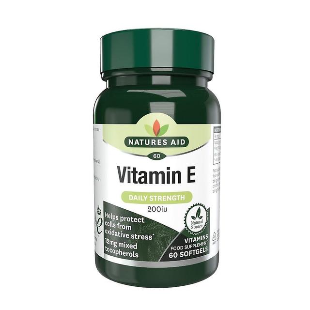 Natures Aid Vitamin E 200iu Natural Form, 60 Capsules on Productcaster.