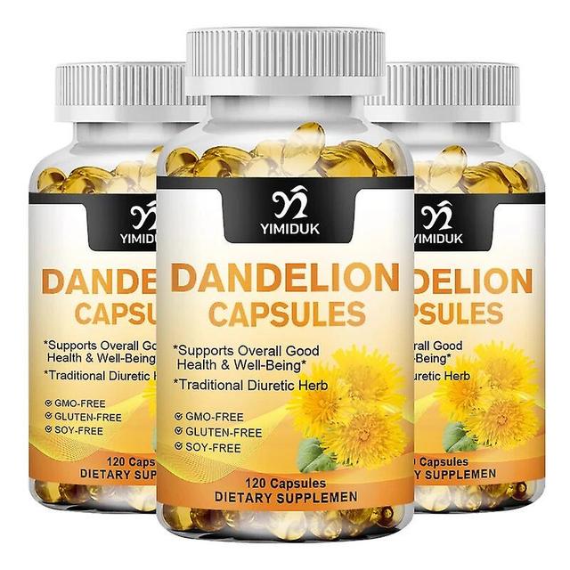 Visgaler Dandelion Root Capsule Healthy Liver, Kidney, Digestion & Water Balance Support 3 Bottles 60 PCS on Productcaster.