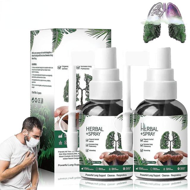 Tina Naturlægemidler Lung Cleanse Mist, Kraftig Lung Support, Naturlige urteekstrakt Rens Mist Kraftig Lung Rens Respiratoriske 2pcs on Productcaster.