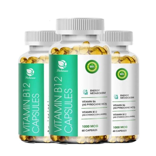 Vitamin B12 Capsules Brain Heart and Nervous System Health Energy Metabolism Healthy Blood Cellformation Health FoodTIB TIB . 3Bottle x120PCS on Productcaster.