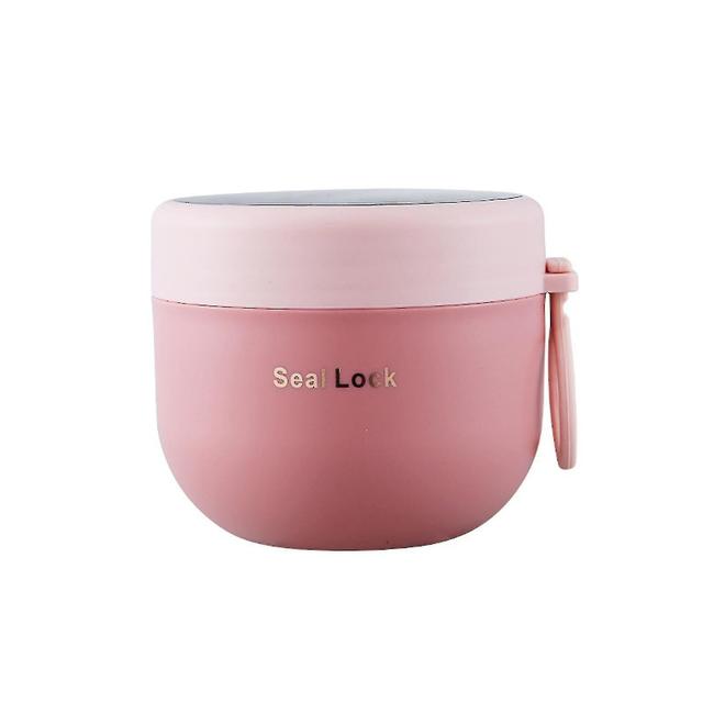 600ML/800ML Oats Container with Lids Spork Microwave Safe Overnight Oats Jar Cereal Milk Vegetable Fruit Salad Storage Container Picnic Supplies Pink on Productcaster.