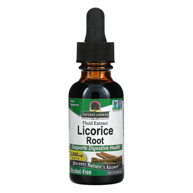 Nature's Answer Luonnon vastaus, lakritsijuuri, nestemäinen uute, alkoholiton, 2 000 mg, 1 fl oz (30 ml) on Productcaster.