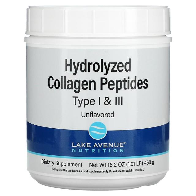 Lake Avenue Nutrition, Hydrolyzed Collagen Peptides, Type I & III, 1.01 lb (460 g) on Productcaster.