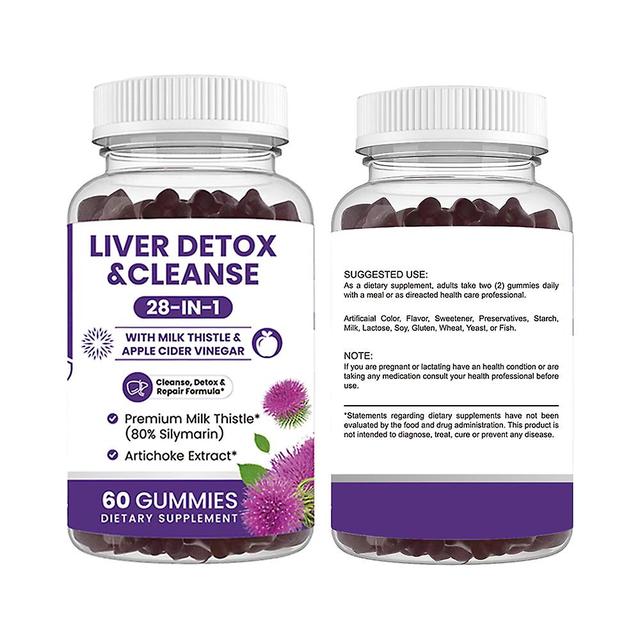 28 In 1 Liver Formula Gummies For Fatty Liver Detox & Repair - Silymarin, Artichoke Extract, Dandelion & Apple Cider Vinegar - Liver Health Supplement on Productcaster.