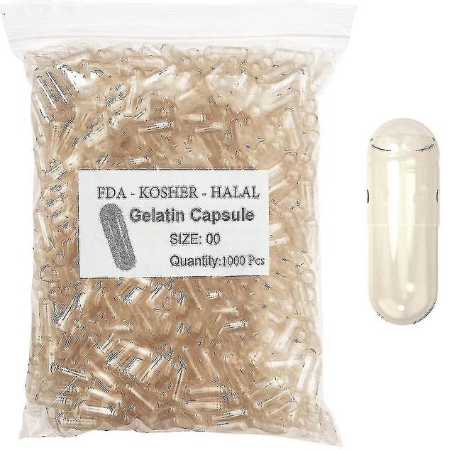 1000pcs Standard Size 00# 0# 1# Empty Capsules Gelatin Clear Capsules Hollow Hard Gelatin Transparent Seperated Joined Capsules(00 Seperated 1000pcs) on Productcaster.