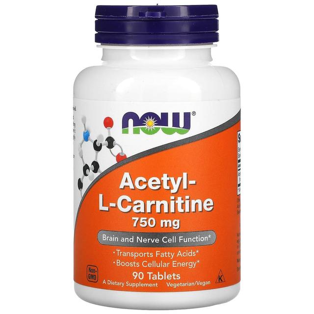 NOW Foods NOW Alimenti, Acetil-L Carnitina, 750 mg, 90 Compresse on Productcaster.