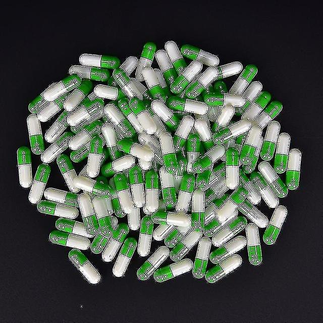 Btcv 1000pcs Multicolor Empty Gelatin Capsules Pill Vcaps Gel Halal Separated Box White-Green on Productcaster.