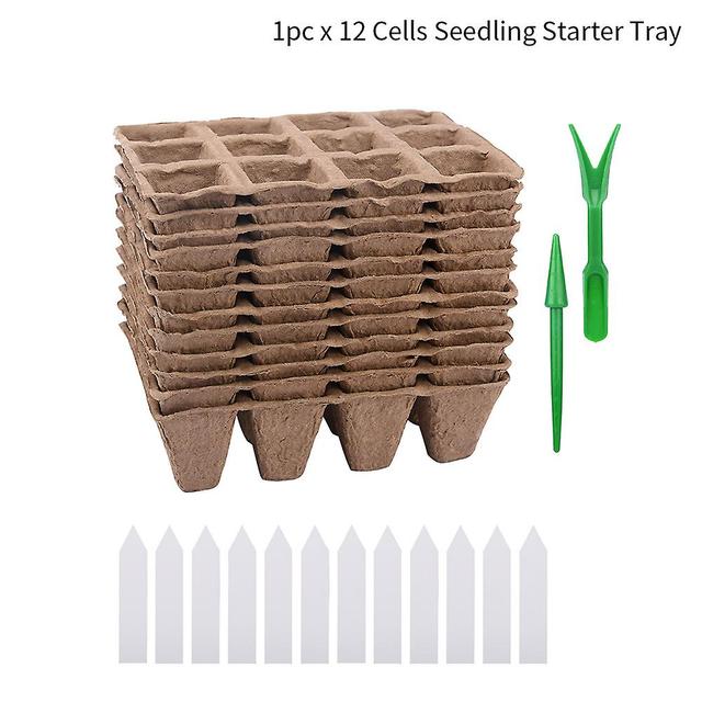 12 24 Cells Biodegradable Herb Grow With Plant Labels Seedling Starter on Productcaster.