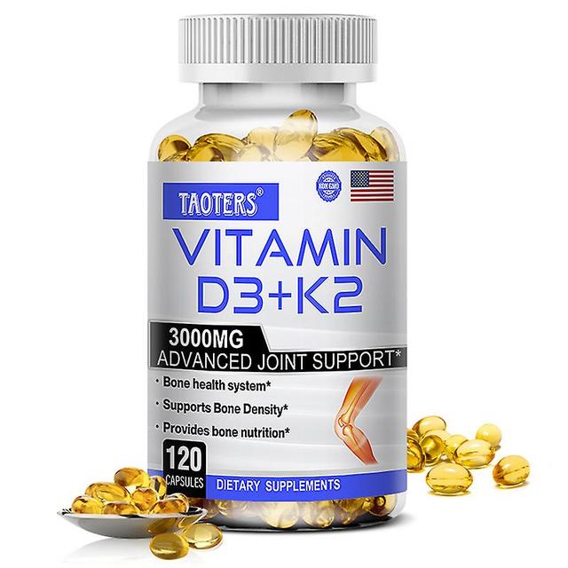 Vorallme Taoters 3000mg Vitamín D3+k2 Mäkké gély na podporu imunity Vstrebávanie vápnika pomáha zubom, kostiam, ľudskému rastu a vývoju 120 count-1... on Productcaster.