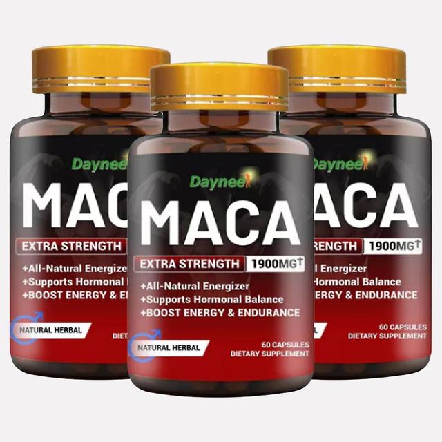 1 Bottle Of Maca Capsules For Men (1900mg) | Dietary Supplement To Enhance Physical Fitness, Sexual Performance And Male Fertility 3PCS on Productcaster.