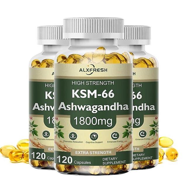 Naturlig Ashwagandha - Fyller på hälsosam energi och uthållighet muskelmassa och stöder immunförsvarethuamade huamade 3 flaska Ashwagandha 60PCS on Productcaster.