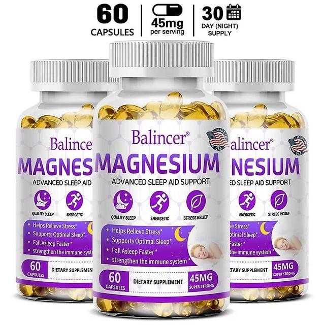 Sofirn Balincer 45mg Melatonin Capsules, Sleep Supplement to Support Insomnia, Stress, Anxiety and Nervous System Health 60 count-3 bottle on Productcaster.