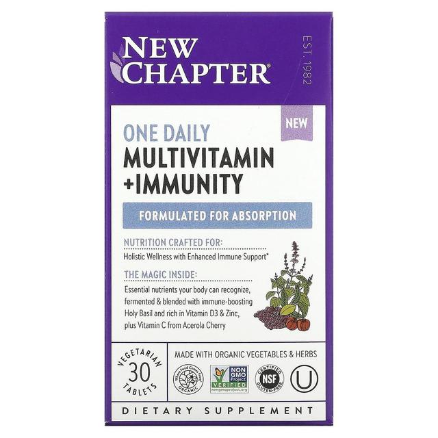 New Chapter Uusi luku, yksi päivittäinen monivitamiini + immuniteetti, 30 kasvistablettia on Productcaster.