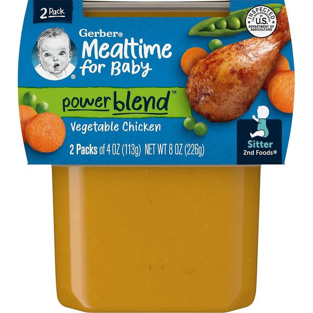 Gerber, Mealtime for Baby, Power Blend, 2nd Foods, Vegetable Chicken , 2 Pack, 4 oz (113 g) Each on Productcaster.