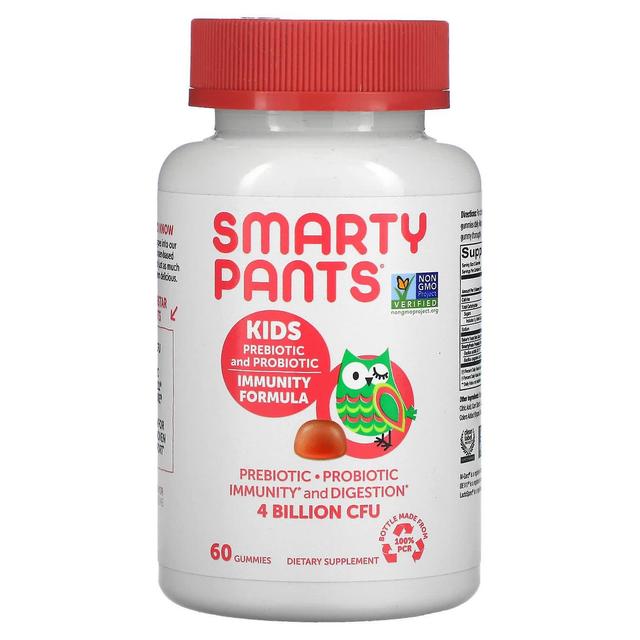 SmartyPants, lasten prebioottiset ja probioottiset, immuniteettikaava, mansikka creme, 2 miljardia CFU, 60 kumia on Productcaster.