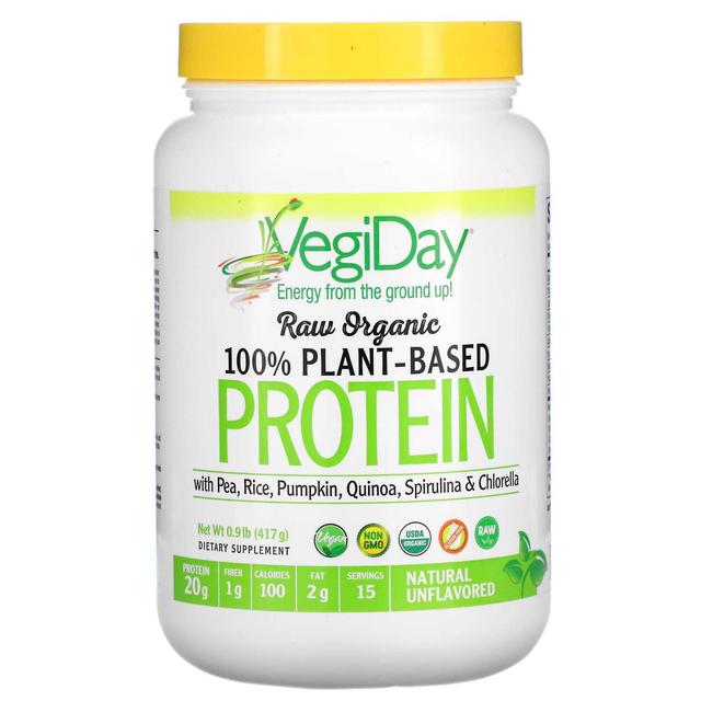 Natural Factors, Raw Organic 100% Plant-Based Protein, Natural Unflavored, 0.9 lb (417 g) on Productcaster.