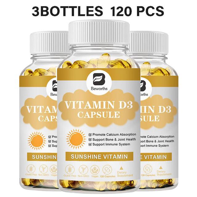 Visgaler Vitamin D3 5000 Iu With Coconut Mct Oil,high Potency Vitamin D Supplement To Support Bone,joint,breast,heart,colonimmune Health 3bottles 1... on Productcaster.