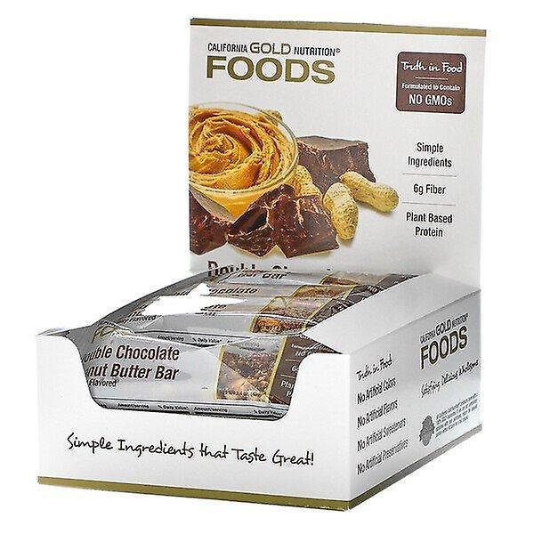 California Gold Nutrition, Foods, Double Chocolate Peanut Butter Flavor Bars, 12 Bars, 1.4 oz (40 g) on Productcaster.