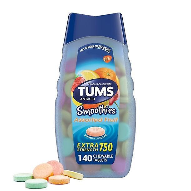 Tums smoothies extra sterkte brandend maagzuur verlichting kauwtabletten, fruit, 140 tellen on Productcaster.