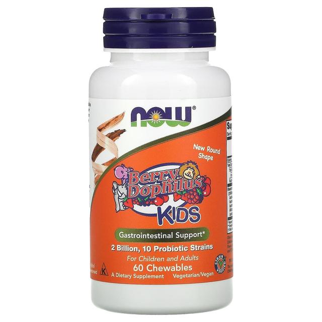 NOW Foods, Berry Dophilus, Bambini, 2 miliardi, 60 masticabili on Productcaster.