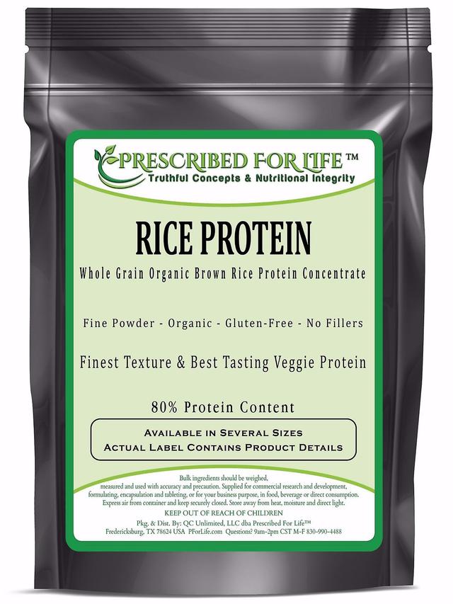 Prescribed For Life Proteína do arroz - concentrado orgânico da proteína do arroz integral - 80% proteína 1 kg (2.2 lb) on Productcaster.