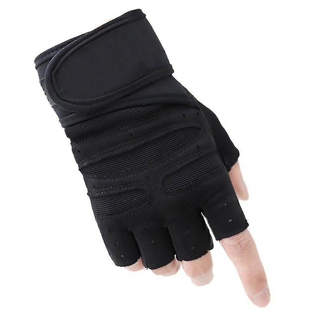 Szmtcv Barbell Weightlifting Gloves Increased Resistance Shock Absorption Sports Gloves Thin Soft Breathable Gloves Black M on Productcaster.